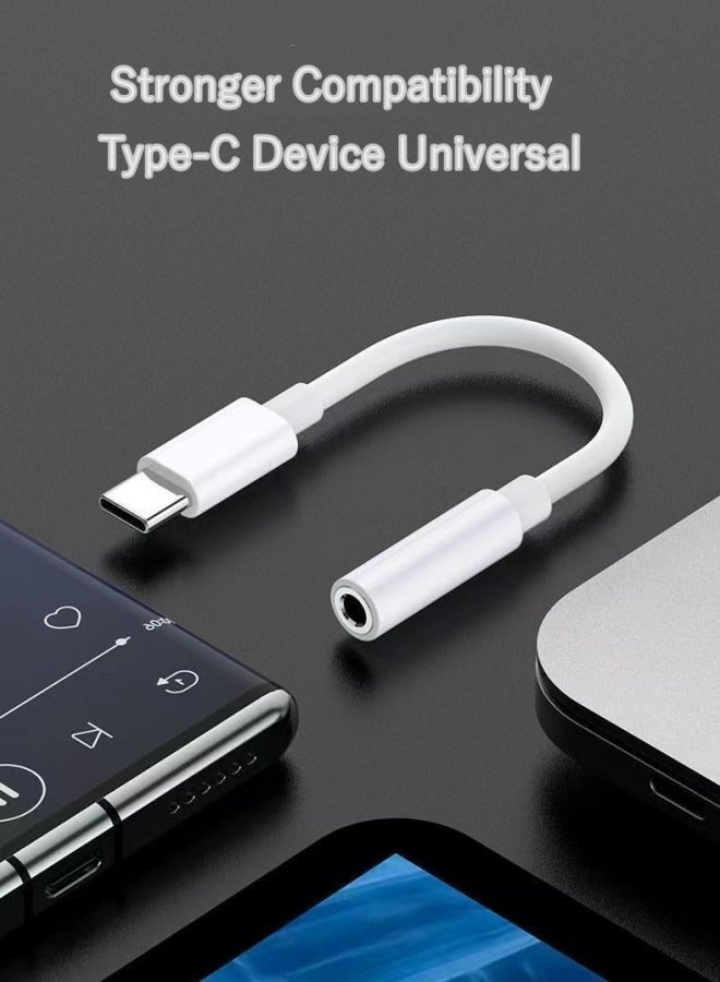 （PACK OF 3）Type C To 3.5mm Female Audio Jack Headphone Cable Adapter White - Image 3