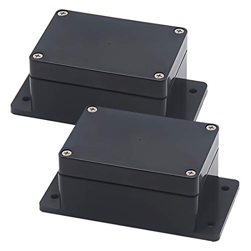Zulkit Junction Box ABS Plastic Dustproof Waterproof IP65 Universal Electrical Boxes Project Enclosure with Fixed Ear Black 3.94 x 2.68 x 1.97 Inch (100 x 68 x 50 mm) (Pack of 2) - Image 1
