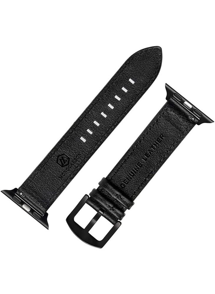 MONOCARBON Real Carbon Fiber Band for Apple Watch Ultra (49mm), Series 8/7 (45mm), Series SE2/6/SE/5/4 (44mm) and Series 3/2/1 (42mm) Strap - Matte Black  - Image 5