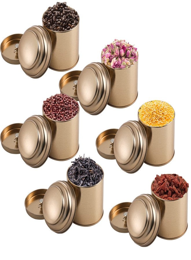 Lawei 9 Pack Tea Tins Canister with Airtight Double Lids, Mini Tea Storage Containers Round Tin Can Box for Storage Tea Coffee Sugar Loose Leaf, 8 Fluid Oz, Rose Gold - Image 5