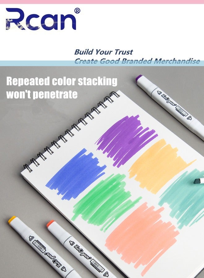 Rcan A4 Art Sketchbook Spiral Binding Perforated Thickened Marker HardCover Graffiti Drawing Book Pad Blank Notebook Acid Free Travel Diary Suitable for Beginners Art Students Children 50 Sheets - Image 5