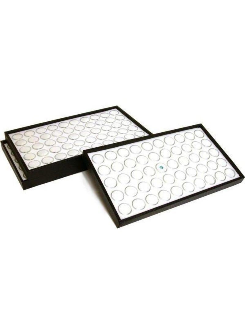 FindingKing 150 White Foam Gem Jars Showcase Stackable Display Trays 