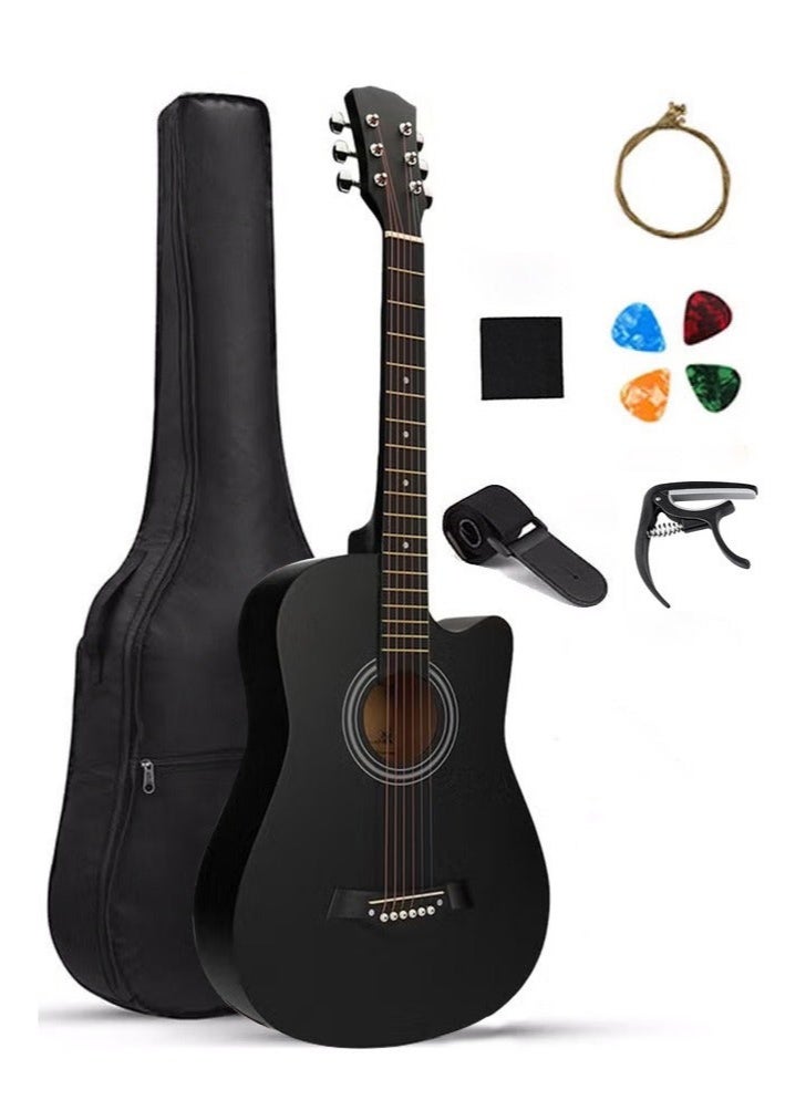 Arabest 38-Inch Guitar With Accessories Set for Kids and Adults with Guitar Bag Tuner Brass strings Capo String Pick and Clean Cloth for Gift - Image 1