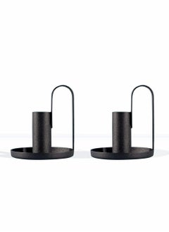 Excefore Taper Candle Holders, Candlestick Set of 2, Anti Rust Retro Iron Vintage Candelabra Stand Candlelight Dinner Party Kitchen Home Decoration for Wedding Dinning Room Decoration  - Image 1