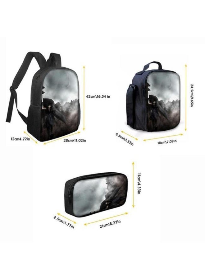 عام حقيبة ظهر مطبوعة بالرسوم المتحركة + حقيبة يد + مجموعة حقيبة قلم، مجموعة حقيبة عملية من ثلاث قطع (يتوفر الطلاب والأطفال والأصدقاء وتسلق الجبال وما إلى ذلك) - Image 5