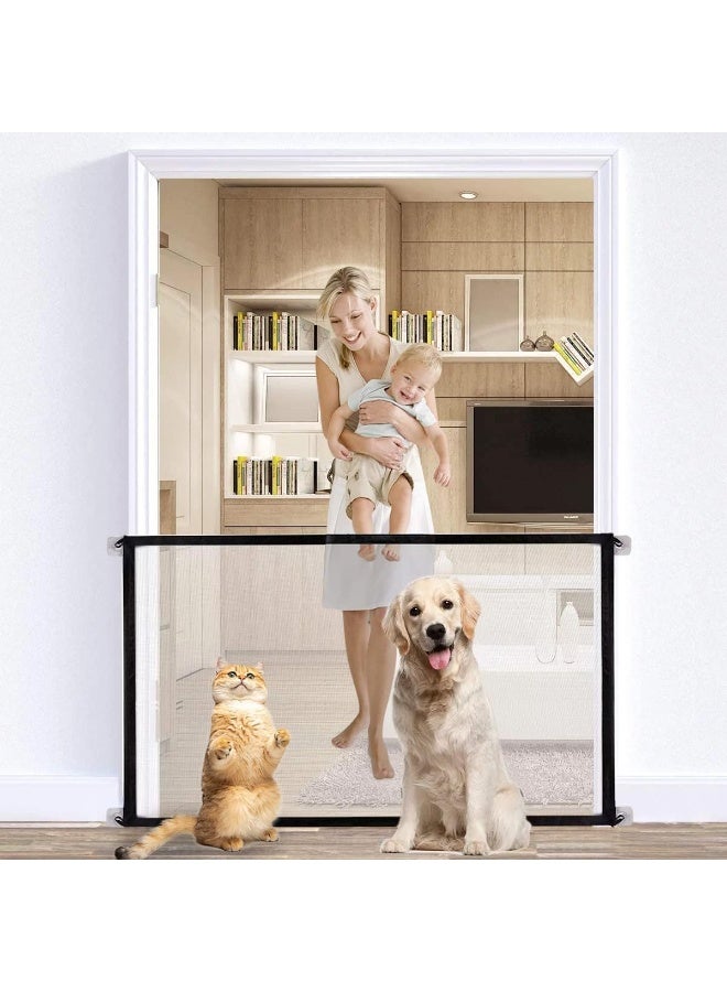 YelaJoy Baby Gates Baby Gate for Stairs Dog Gate Indoor Mesh Pet Gate Outdoor Retractable Gate Stair Gates for Kids or Pets Child Gate Dog Gates for Doorways, Decks - Image 1