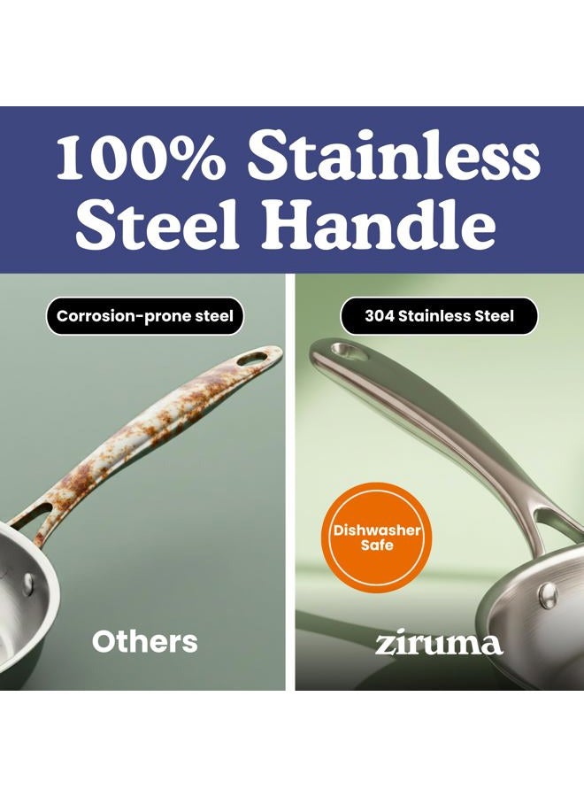 Ziruma مقلاة ستانلس ستيل 10 بوصة غير سامة - Image 4