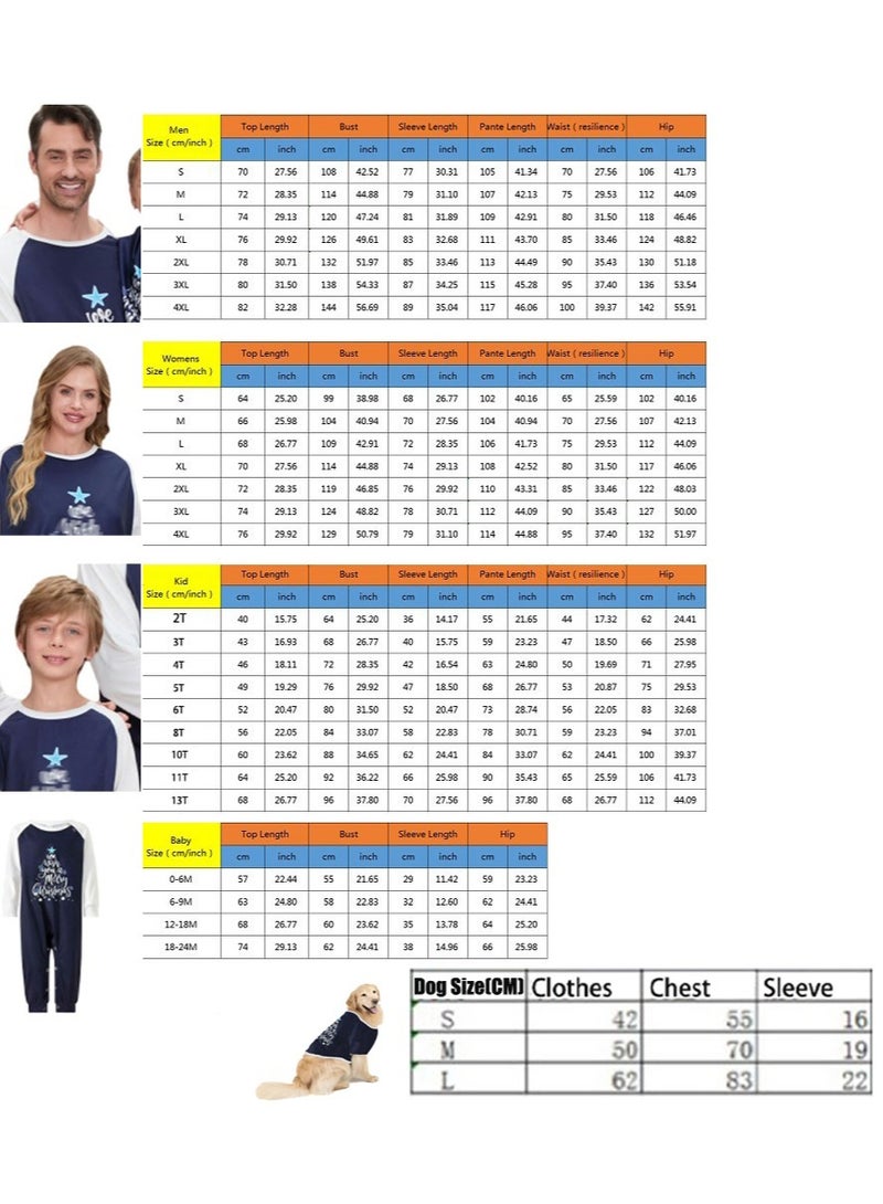 TAPIT Christmas Family Matching Pajamas Classical Nightwear Sleepwear Sets Long Sleeve Pjs for for Adults Kids and Baby Holiday Xmas Sleepwear Set (Dog zise)  - Image 2