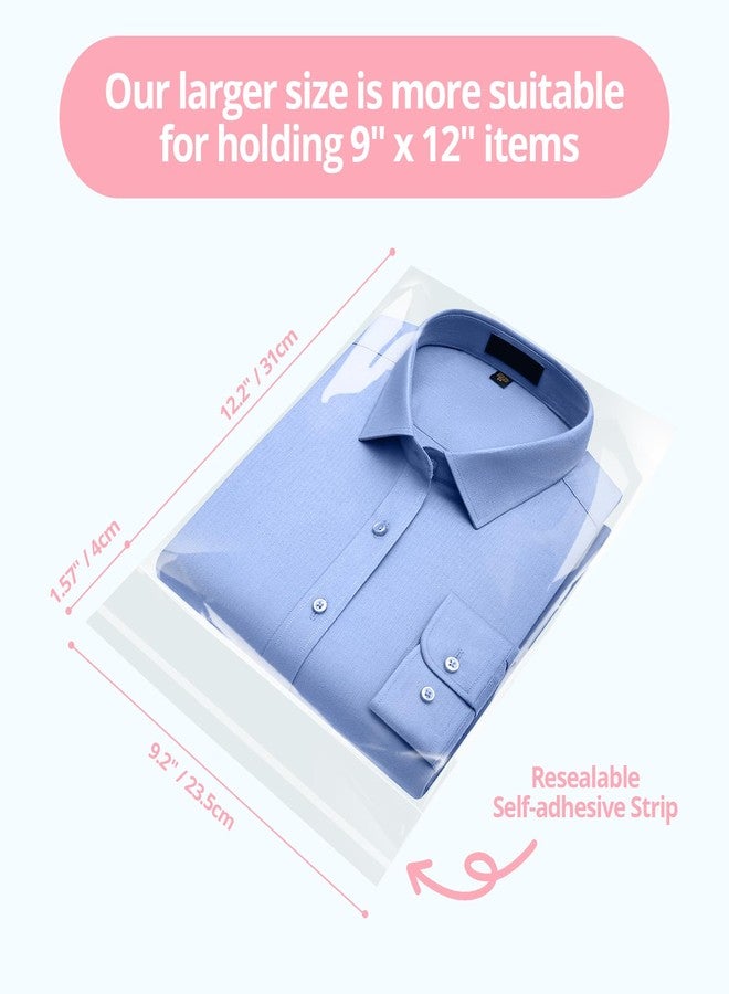 runzoos 70 Pcs Clear Self Sealing Cellophane Bags 9x12 Inches for Packaging Clothes, Resealable Poly Plastic Shirt Bags for Small Business, Plastic Sleeves for Magazine A4 Letter Size Artwork (2.8Mils) - Image 2