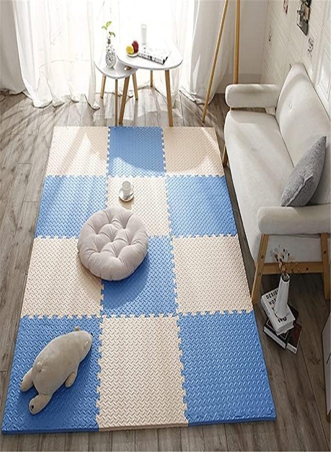 SIGNATRON 4 Tiles - 16 Sq Ft, Puzzle Flooring || Kids Interlocking Play mat || Shops Mat || House Flooring || Play mats for Kids || 12 MM Thick (Blue - White) - Image 3