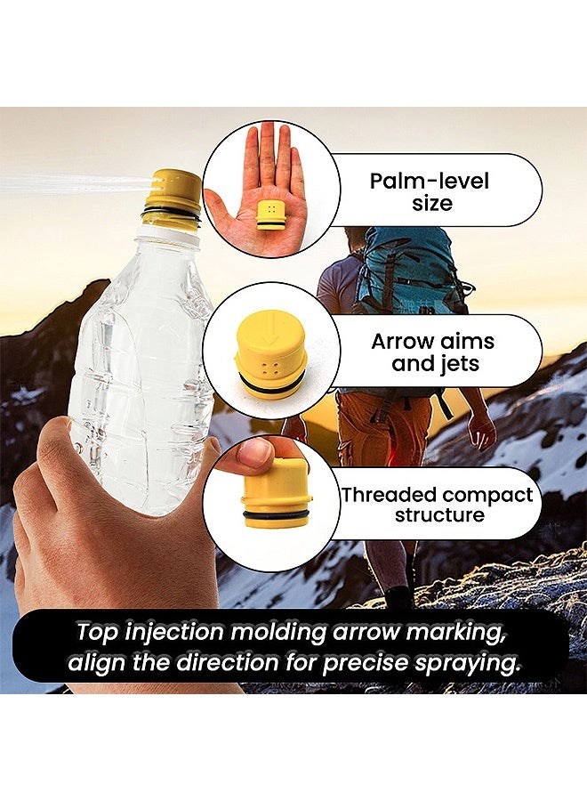 Photon 2 قطعة بيديه محمولة للسفر والتخييم والمشي لمسافات طويلة في المناطق النائية، فوهات رش 360 درجة محول زجاجة عالمي لأي زجاجة مياه بلاستيكية - تصميم مضغوط لأساسيات رعاية الحيوانات الأليفة بعد الولادة والحيض - Image 4