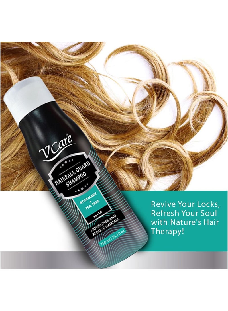 في كير شامبو Vcare - 750 مل بتركيبة تنشيط وتنقية | مستخلص إكليل الجبل وشجرة الشاي | يهدئ فروة الرأس ويعزز صحة الشعر - Image 4