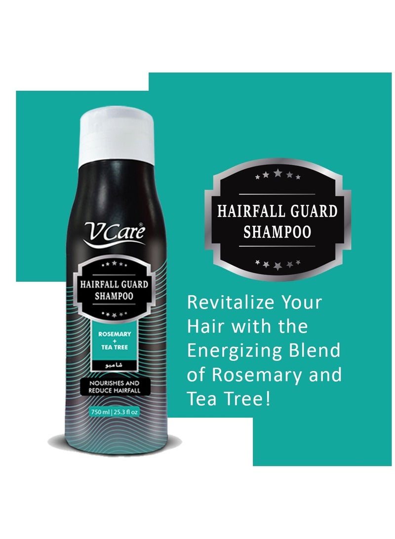 في كير شامبو Vcare - 750 مل بتركيبة تنشيط وتنقية | مستخلص إكليل الجبل وشجرة الشاي | يهدئ فروة الرأس ويعزز صحة الشعر - Image 3