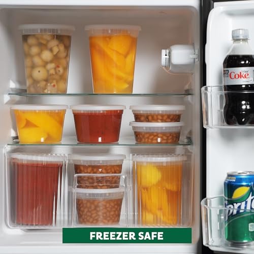 Freshware Food Storage Containers [50 Set] 16 oz Plastic Deli Containers with Lids, Slime, Soup, Meal Prep Containers | BPA Free | Stackable | Leakproof | Microwave/Dishwasher/Freezer Safe - Image 4