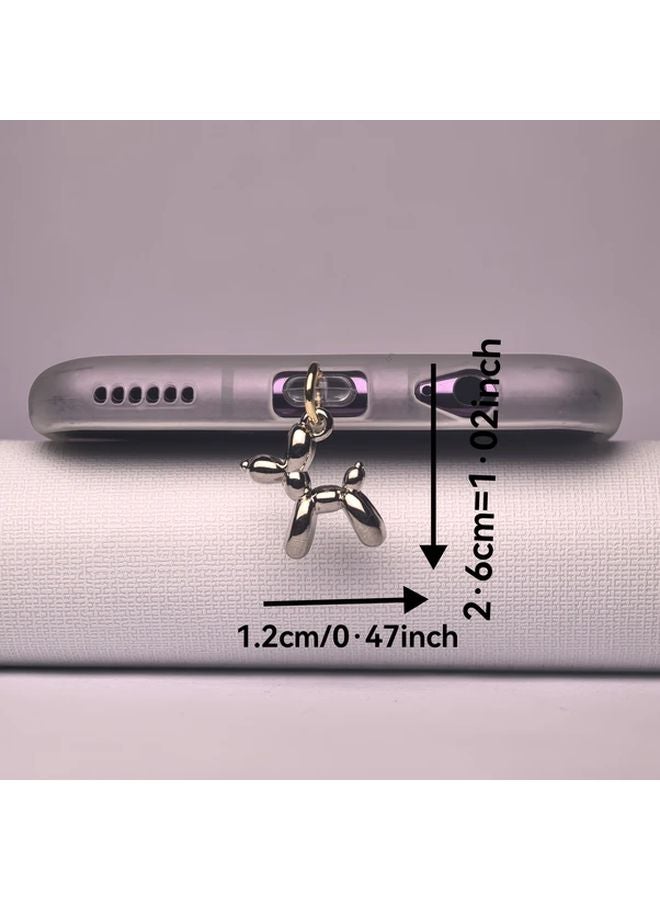 Black Balloon Dog Phone Dust Plug Type C Port Protector Pendant Gift - Image 3