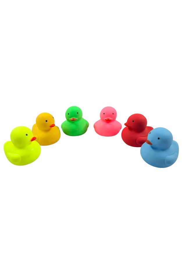 Dorytoys Dorytoy Colorful Duck Bath Toy Set for Kids | Soft Squeaky Rubber Time and Sensory Play | Pack of 6 Pieces Game for Children - Image 5