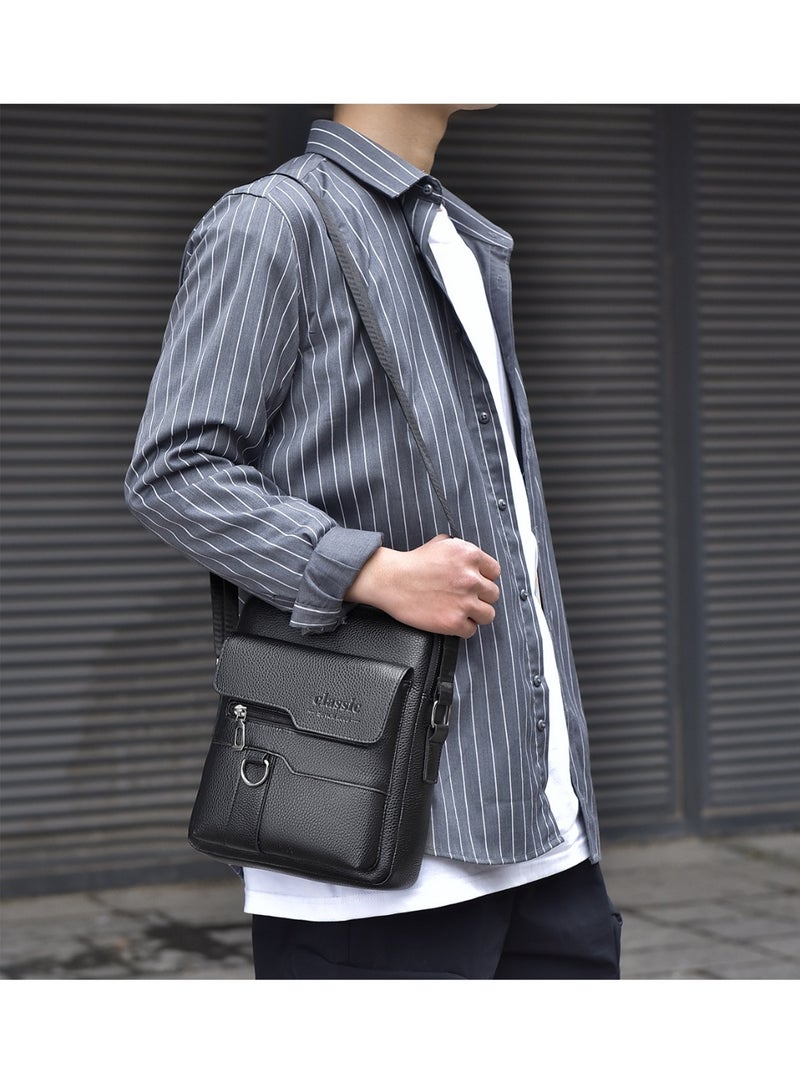 Classic Multifunctional black business commuting shoulder messenger bag for men and women, large-capacity wear-resistant messenger bag, shoulder bag, side bag, handbag, messenger bag, daily commuting cycling bag, sports bag, mobile phone bag, hiking bag. - Image 5