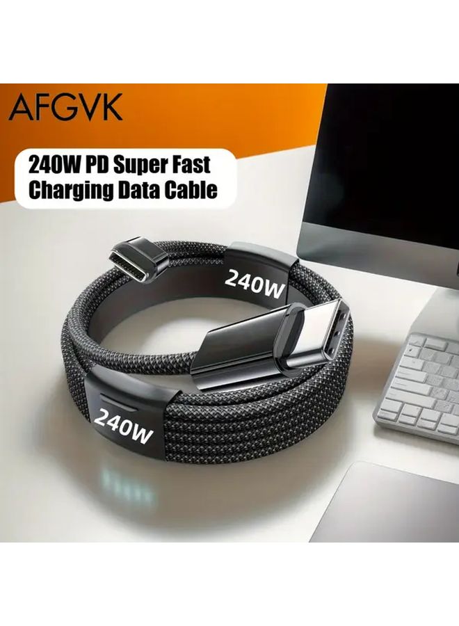 240W Super Fast Charging Cable 2M White PD High Speed Data Transfer Type C - Image 4