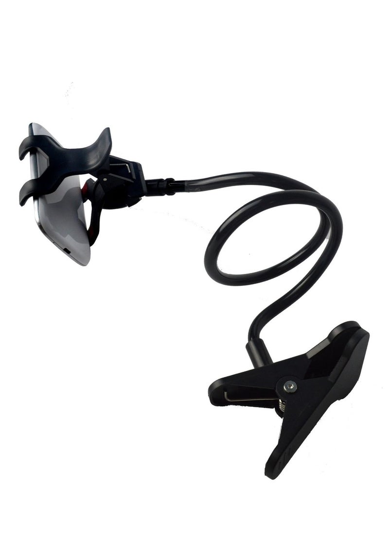 Generic Flexible Mobile Phone Holder with Clip - Black, Compatible with All Phones - Black  - Image 2