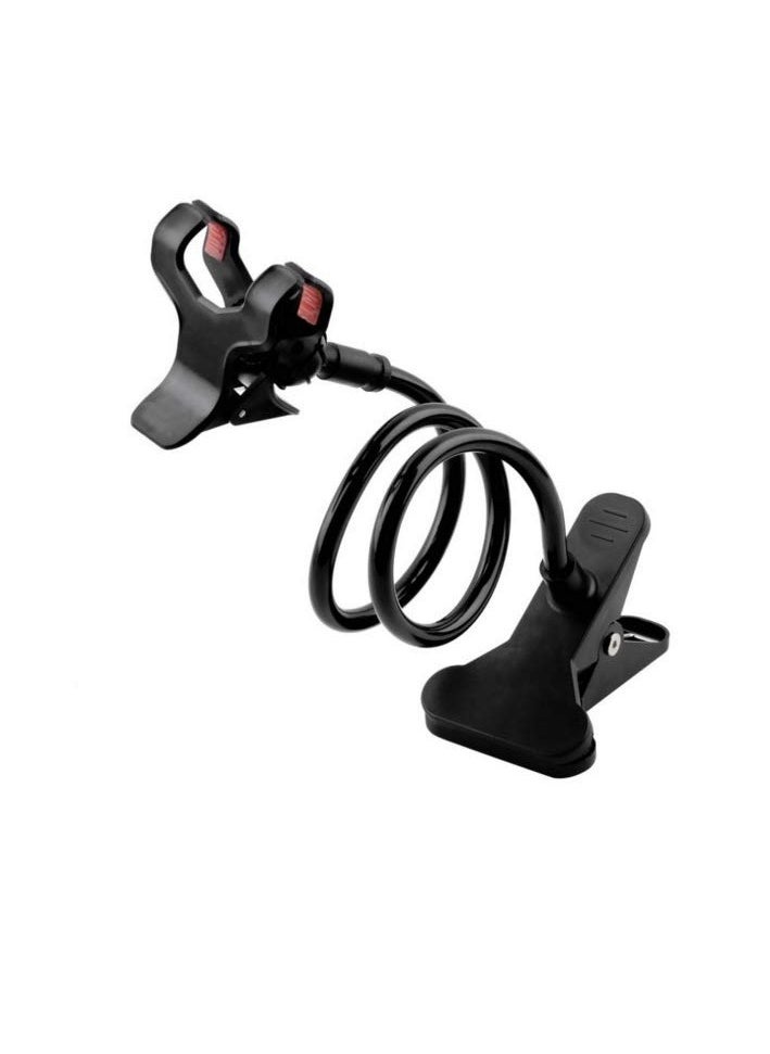 Generic Flexible Mobile Phone Holder with Clip - Black, Compatible with All Phones - Black  - Image 1