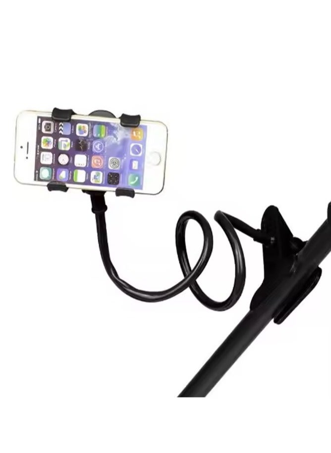 Generic - Flexible Mobile Phone Holder with Clip - Black, Compatible with All Phones - Black - Image 1