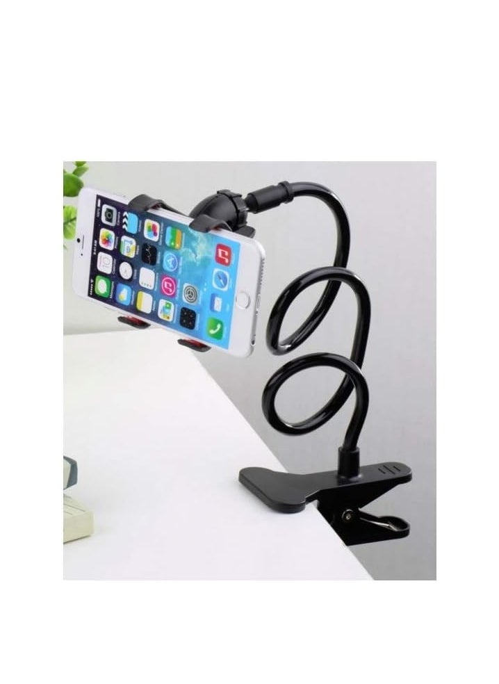 Generic - Flexible Mobile Phone Holder with Clip - Black, Compatible with All Phones - Black - Image 1