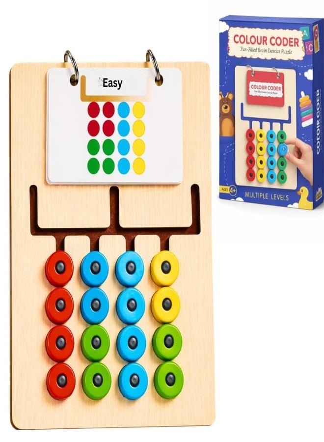 Mashes Animal Memory Flip Chess Game – Montessori Matching Puzzle Board for Kids | Fun & Educational Travel Game for Toddlers, Preschoolers & Kindergarten Learning Activities (Color Coder Wooden) - Image 1
