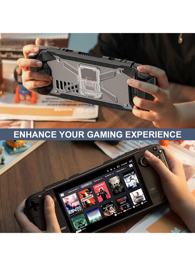 general Steam Deck case with foldable stand and shoulder strap, shock-absorbing TPU case, non-slip sturdy armor for ultimate protection - Image 5