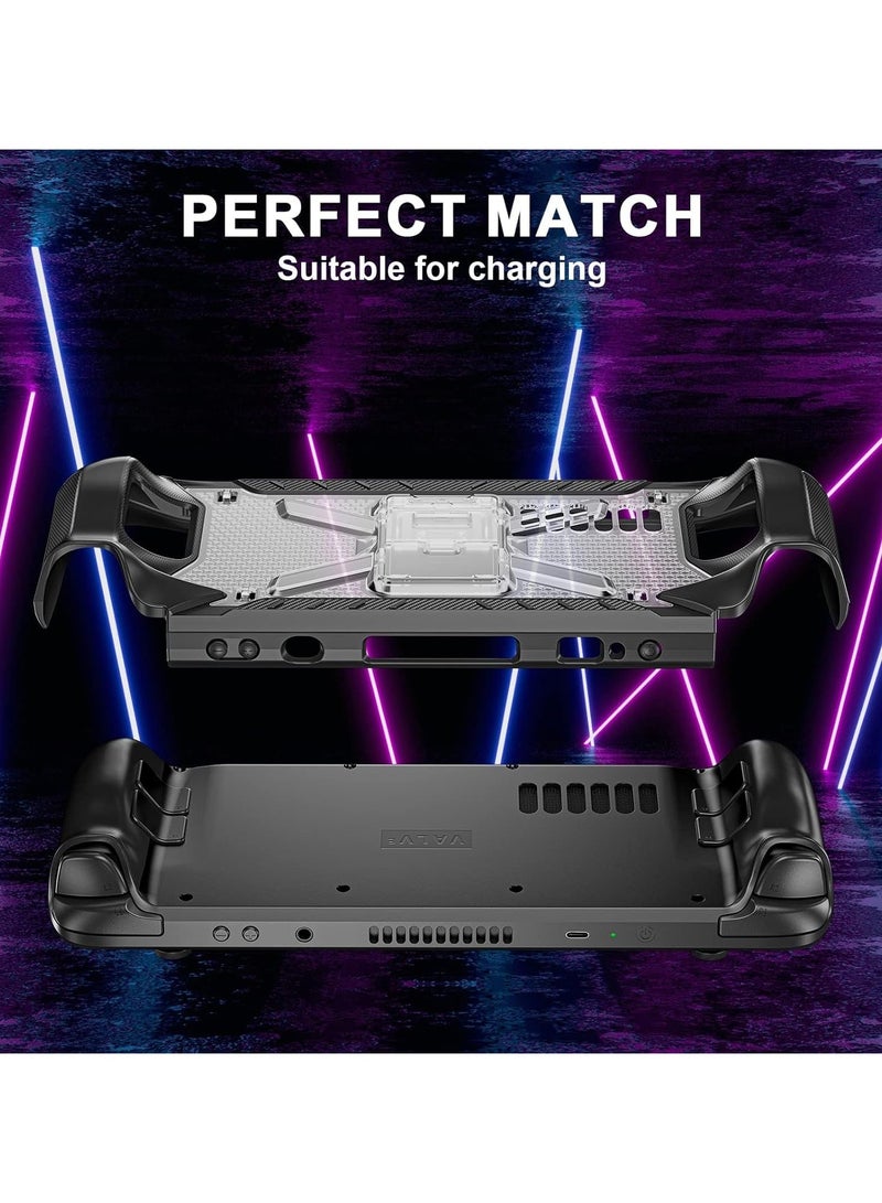 general Steam Deck case with foldable stand and shoulder strap, shock-absorbing TPU case, non-slip sturdy armor for ultimate protection - Image 4