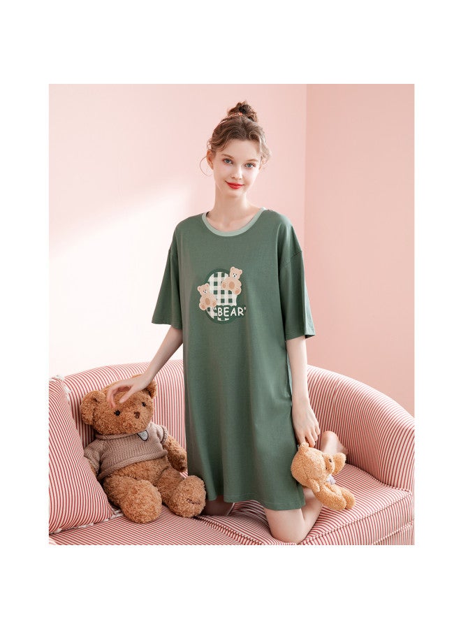 Fenton women's Summer Sleepwear Thin Pure Cotton Cartoon Nightdress For Girls - Image 3