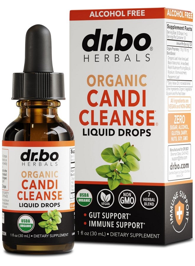 dr.bo Candi Cleanse Support Supplement Drops - Organic Oregano Oil Drops Liquid & Black Walnut Wormwood - Extra Strength Overgrowth Balance Complex, Natural Oral Gut Cleanser Detox Health Supplements 1 oz - Image 1