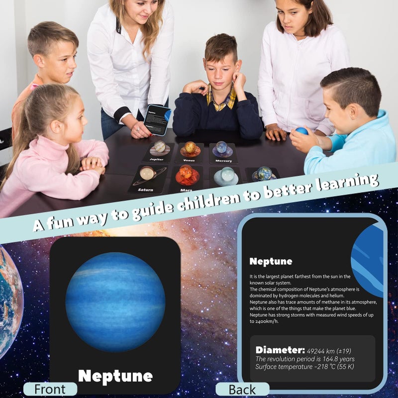 Pllieay 16PCS Solar System for Kids, Solar System Planets Toys - Eight Planets Bouncy Balls+Planetary Flashcards for Kids Party Favors, Educational Space Toys - Image 4