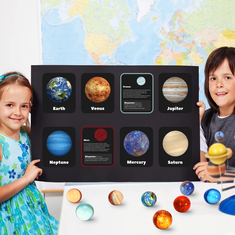 Pllieay 16PCS Solar System for Kids, Solar System Planets Toys - Eight Planets Bouncy Balls+Planetary Flashcards for Kids Party Favors, Educational Space Toys - Image 5