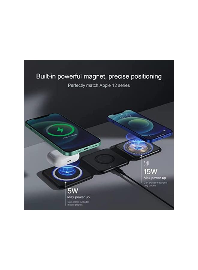 PROMASS Max: The 3-in-1 Portable Foldable Wireless Charging Solution for Your Smartphone, Smartwatch & Earbuds. Compact and Convenient for On-the-Go Charging - Image 4