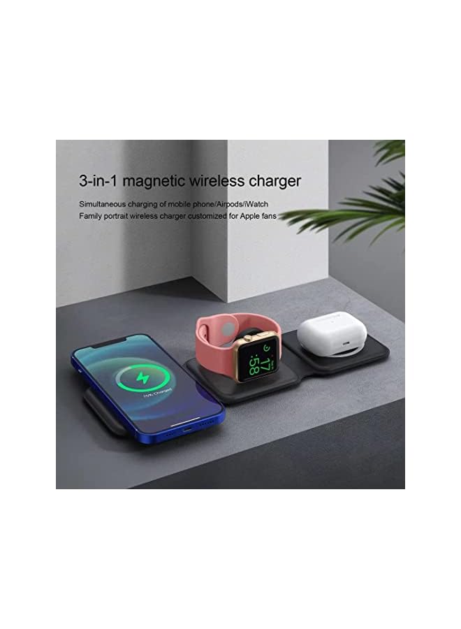 PROMASS Max: The 3-in-1 Portable Foldable Wireless Charging Solution for Your Smartphone, Smartwatch & Earbuds. Compact and Convenient for On-the-Go Charging - Image 2