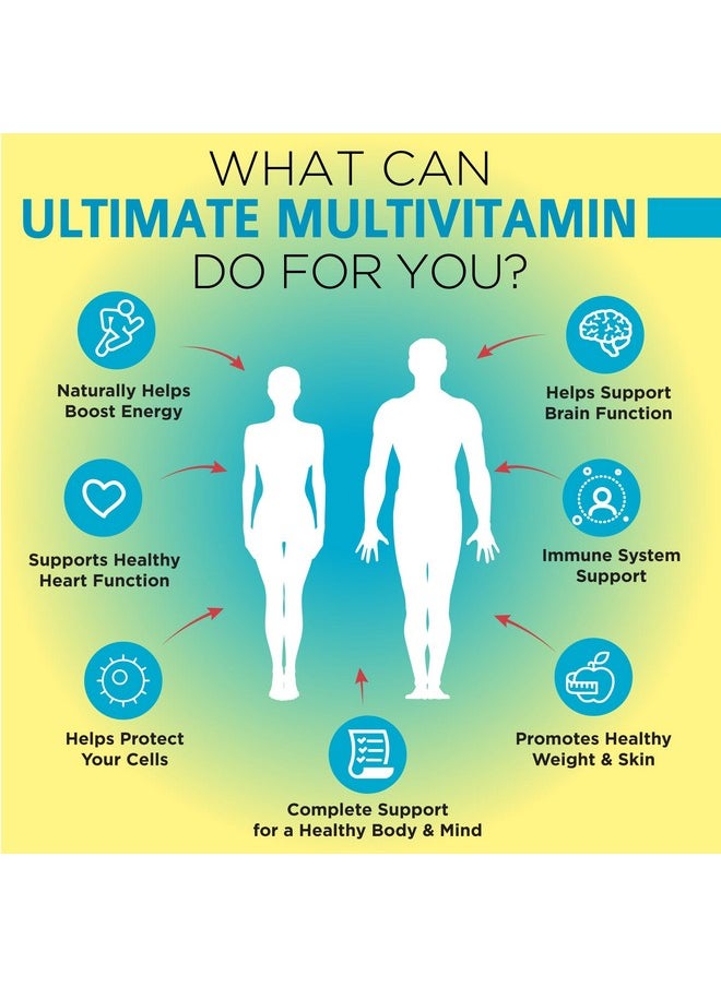 أومنيبيوتيكس OmniBiotics Ultimate Daily Multivitamin for Women & Men - 120 كبسولة نباتية - تحتوي على 34 مكونًا أساسيًا مثل فيتامين أ، ج، د، هـ، فيتامين ب 12، ب 6، البيوتين، والزنك - مكمل غذائي متعدد الفيتامينات  - Image 2
