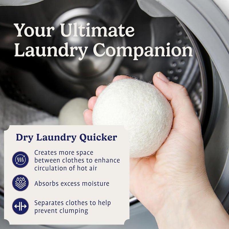 Wool Dryer Balls 12-Pack, Reusable Natural Fabric Softener | 12-Pack Reusable Wool Dryer Balls, Natural Fabric Softener, Reduces Wrinkles, Alternative to Liquid Softener - Image 4