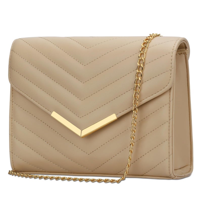 KKXIU Women Formal Vegan Leather Evening Envelope Clutch Purses and Handbags for Party Wedding Prom Bridal (A-Camel 2) - Image 1