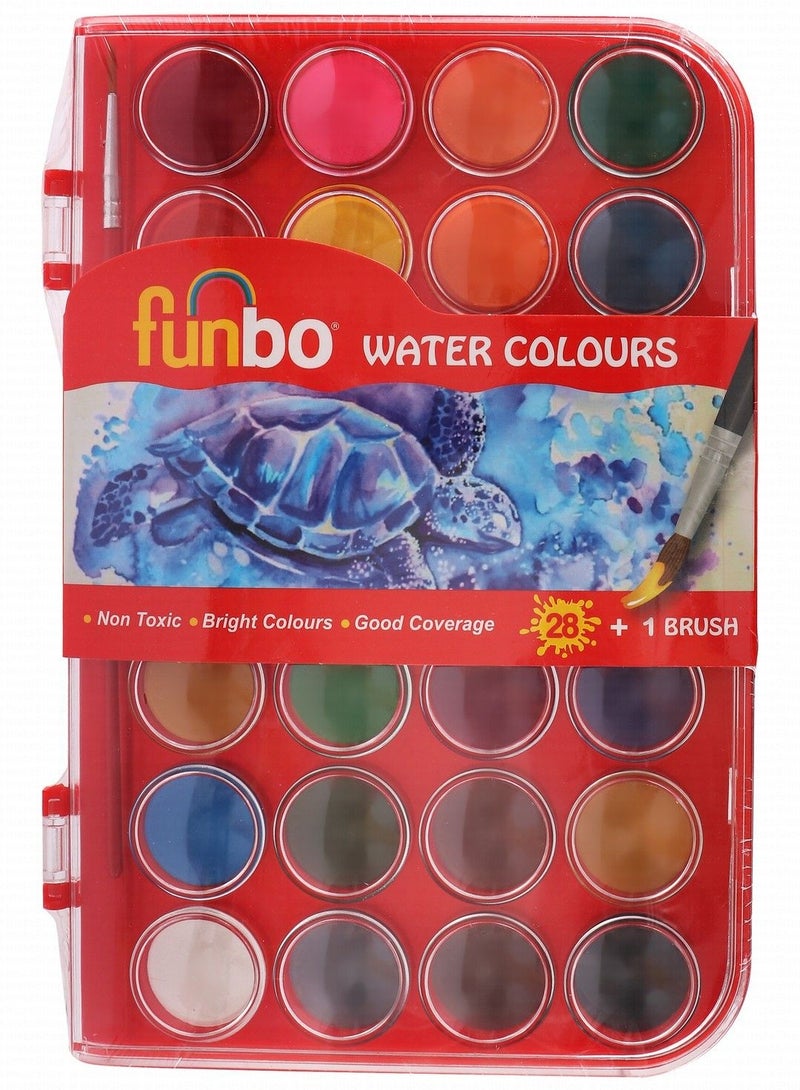 Funbo 28-Piece Water Colour Set With One Brush