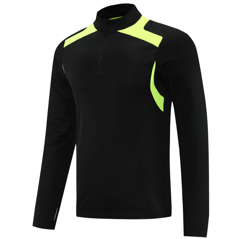 Generic Foreign trade wholesale semi-pull football uniforms training clothes outdoor sports running long sleeve sportswear autumn and winter group clothes appearance clothes 5003 black 