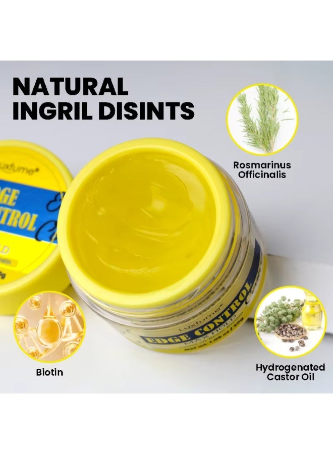 Luxfume Edge Control Gel with Castor Oil Keratin and Biotin Strong Hold Shine and Styling No Residue Non Greasy Formula for Smooth Edges Max Hold Edge Control Gel Pear 30g - Image 5