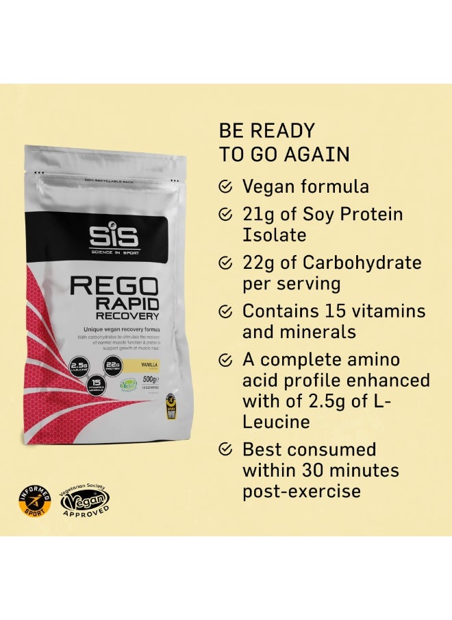 SIS REGO Rapid Recovery, Unique Vegan Recovery Formula, Vanilla Flavour, 10 Servings, 500g  - Image 3