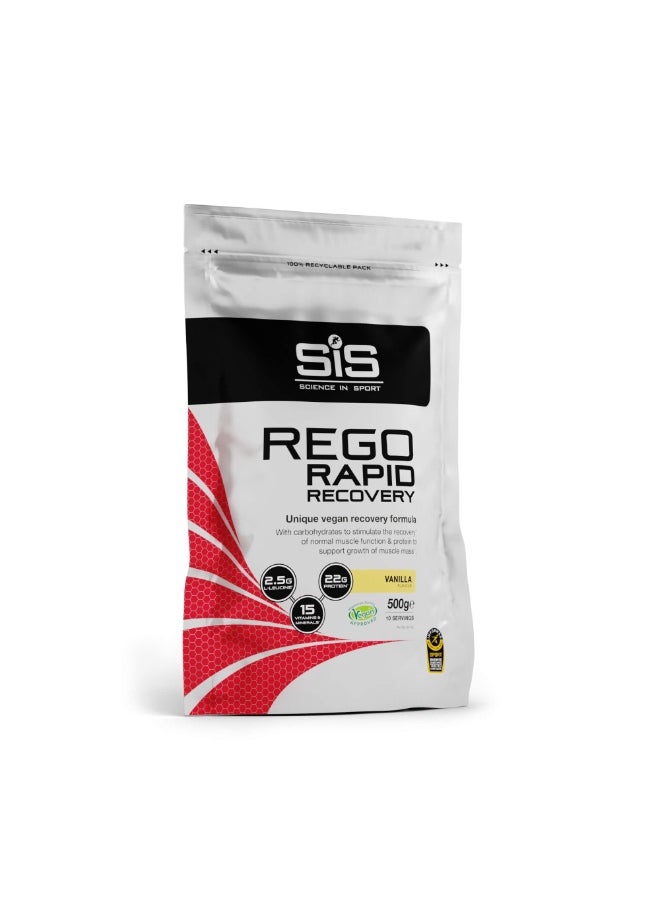 SIS REGO Rapid Recovery, Unique Vegan Recovery Formula, Vanilla Flavour, 10 Servings, 500g  - Image 1