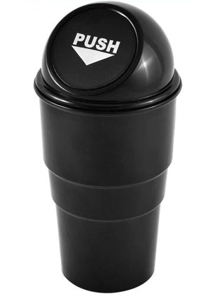 IDELLA IDELLA Car Garbage Can with Lid Leakproof Vehicle Automotive Cup Holder Car Trash Can Small Trash Bin for Automotive Office Home KitchenBlack 1  - Image 1