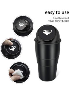 IDELLA IDELLA Car Garbage Can with Lid Leakproof Vehicle Automotive Cup Holder Car Trash Can Small Trash Bin for Automotive Office Home KitchenBlack 1  - Image 5
