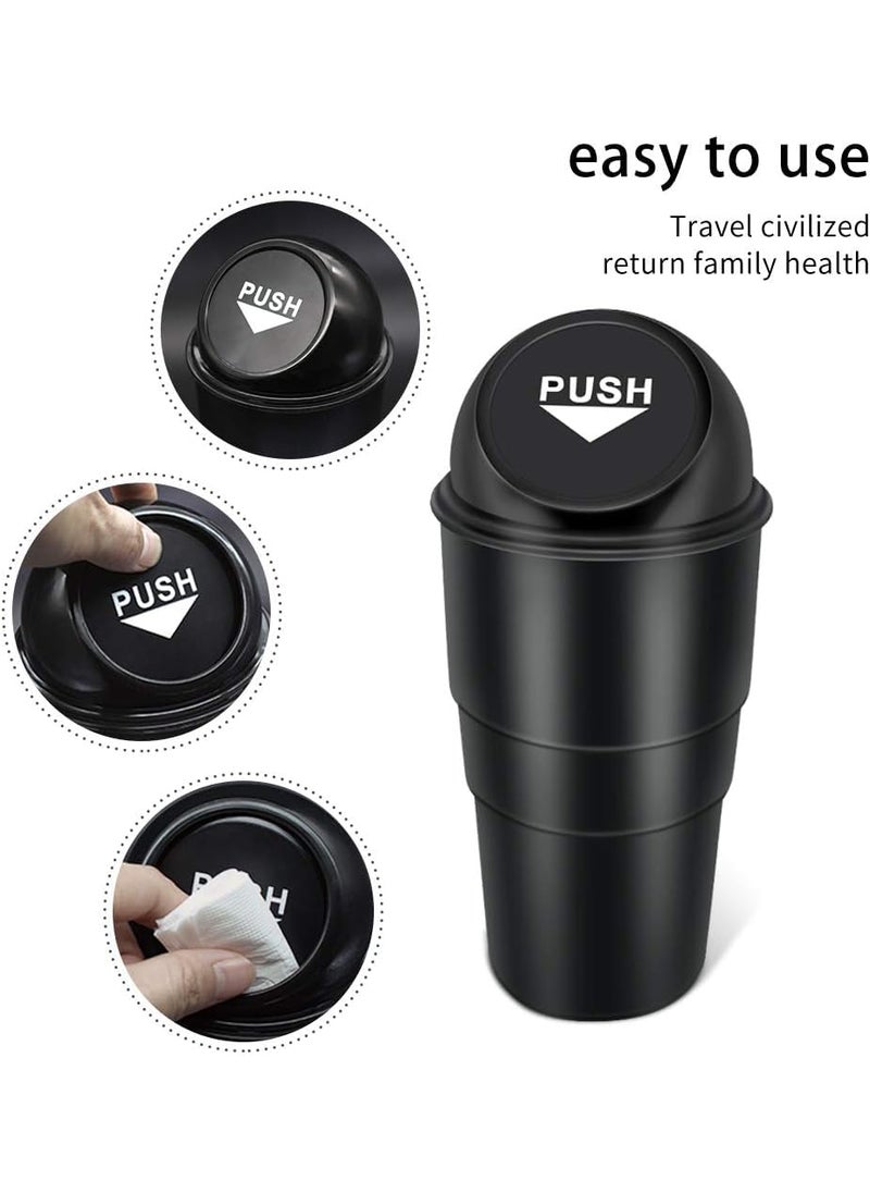 IDELLA - IDELLA Car Garbage Can with Lid Leakproof Vehicle Automotive Cup Holder Car Trash Can Small Trash Bin for Automotive Office Home KitchenBlack 1 - Image 1