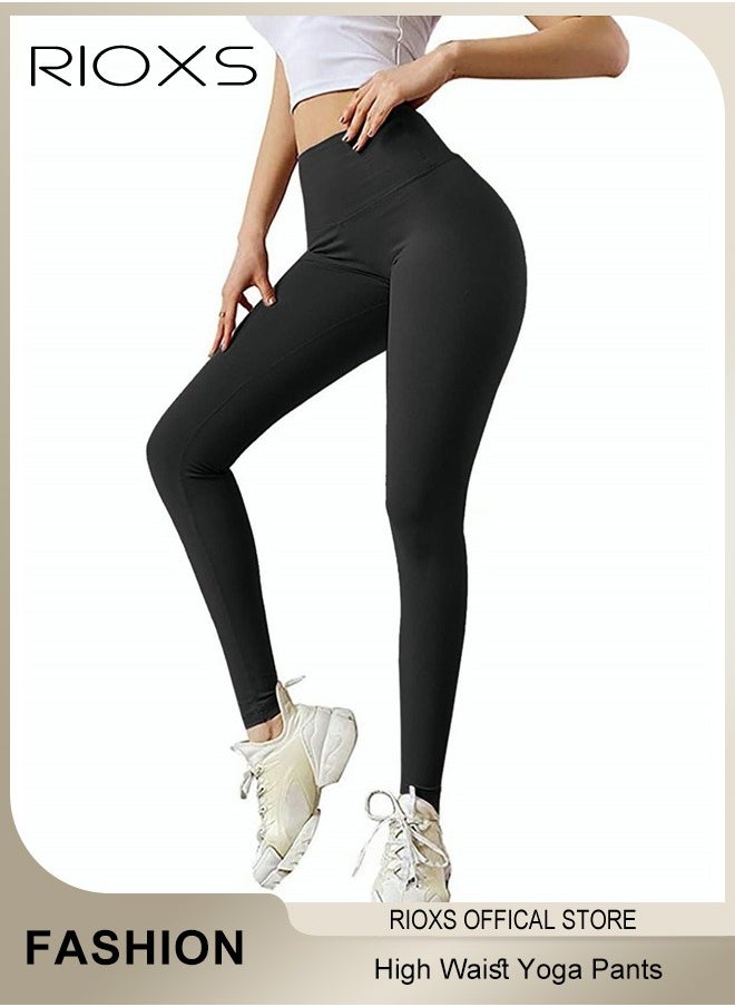 RIOXS - Women's Yoga Pants,Stretchy Scrunch Leggings,Comfy Athletic Leggings,High Waisted Yoga Pants,Tummy Control Gym Pants For Workout Sports Running Or Daily Wear - Image 1