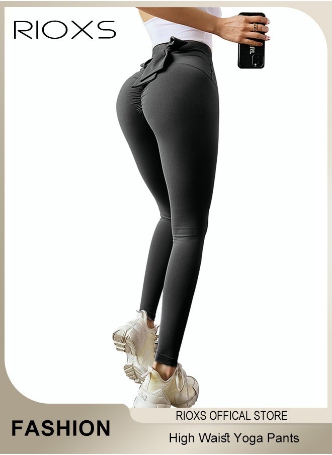 RIOXS - Women's Yoga Pants,Stretchy Scrunch Leggings,Comfy Athletic Leggings,High Waisted Yoga Pants,Tummy Control Gym Pants For Workout Sports Running Or Daily Wear - Image 1