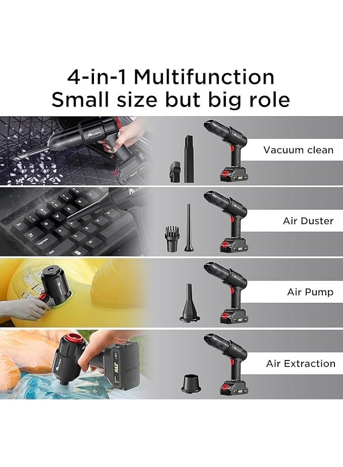 Portable Cordless Car Vacuum Cleaner 48Vf – 3-in-1 High-Power Handheld Vacuum, Air Duster & Pump with Brushless Motor, Washable HEPA Filter – Ideal for Car, Home, Office, Camping - Image 4
