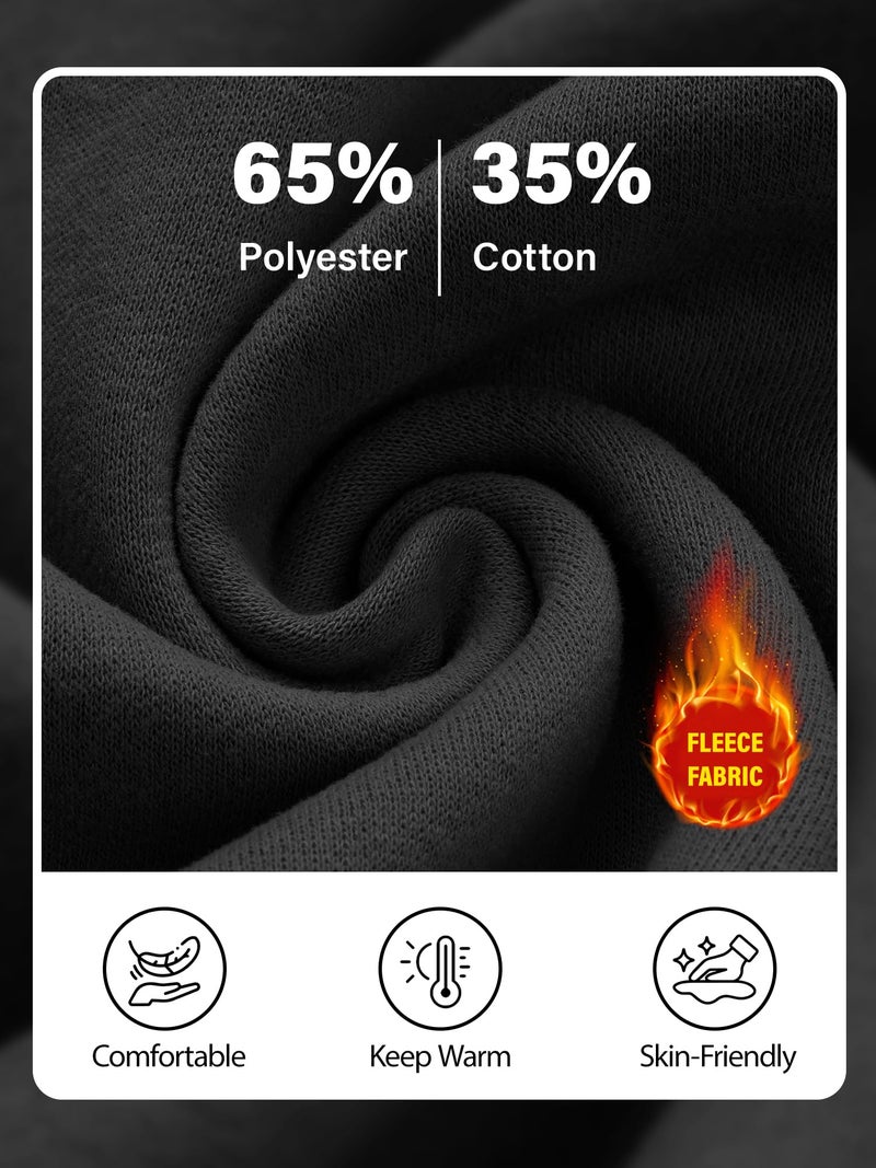 PLEPAN Mens Hoodies Pullover Cotton Casual Essentials Hoodie Long Sleeve Fleece Sweatshirts for Men with Pockets, Dark Gray, M - Image 4